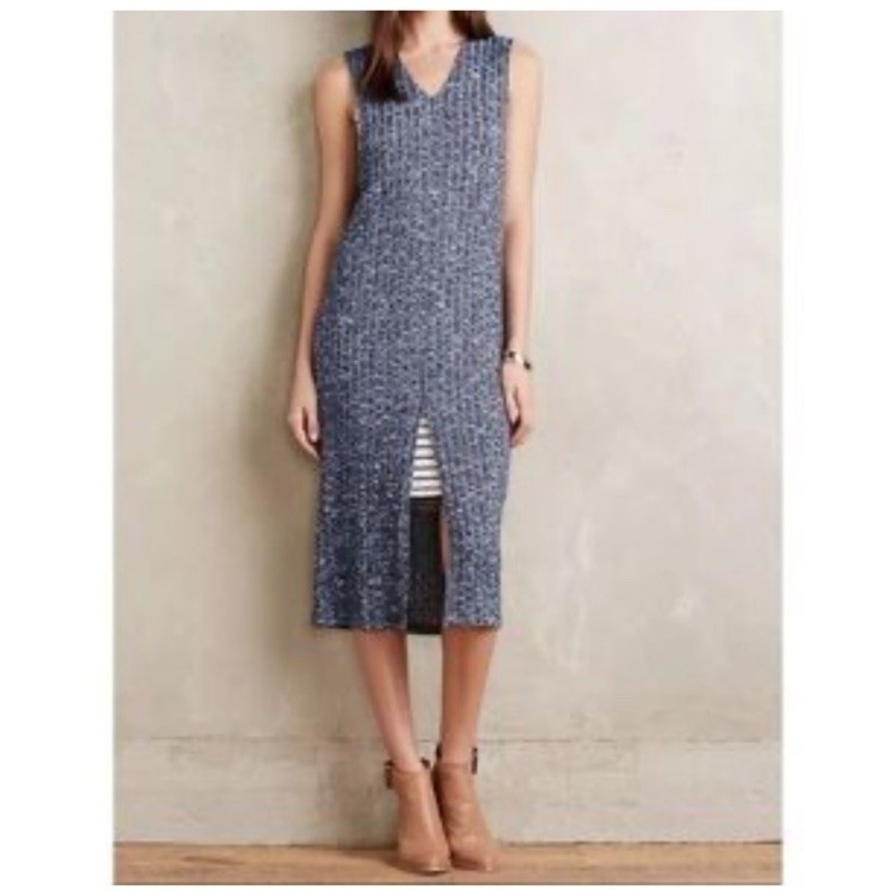 Anthropologie Women Gray Layered Luna Dress by Dolan Left Coast Size M